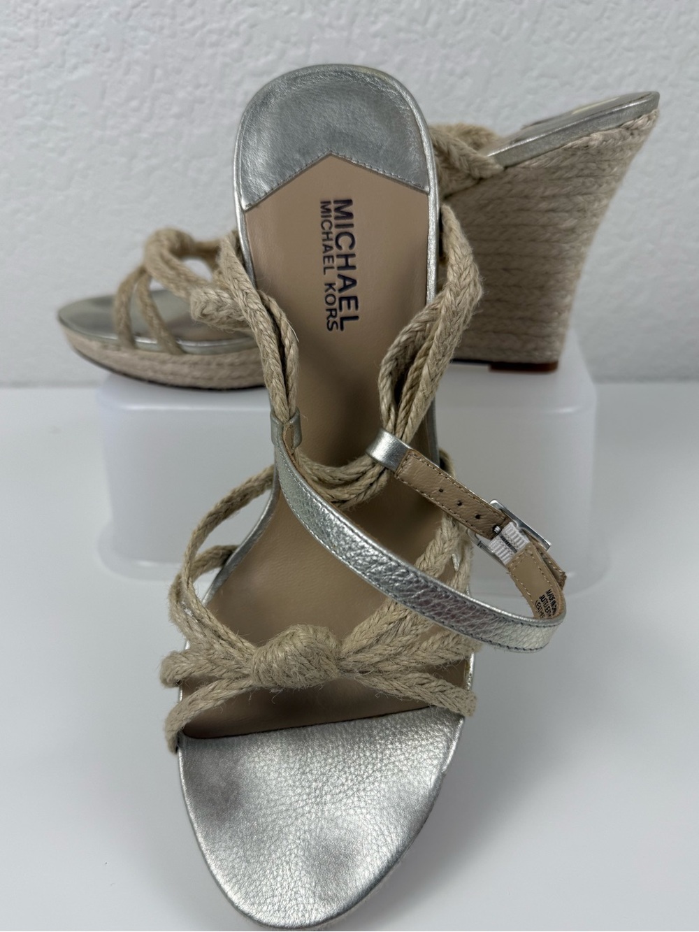 Michael Kors | Siren Espadrille Wedge Sandals | Platino Natural | 11